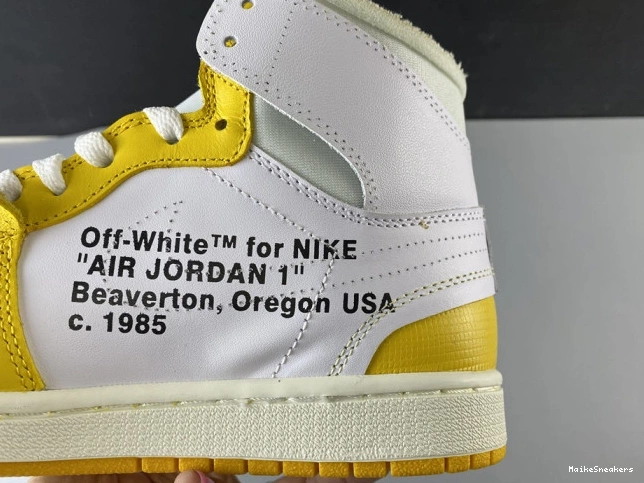 MaikeSneakers AQ0818-149 Air Yellow-Cone NRG Powder x Jordan White Dark Off-White 1 0708